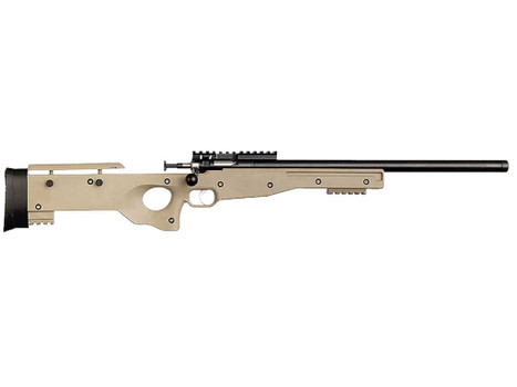 Crickett KSA2150 Precision Full Size 22 LR Single Shot 16.10" Blued Threaded Bull Barrel, Blued Crickettinny Rail Steel Receiver, Flat Dark Earth Synthetic Adj LOP Stock