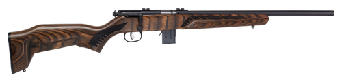 Savage Arms 96637 93R17 Minimalist Full Size 17 HMR 10+1 18" Matte Black Threaded Carbon Steel Sporter Barrel, Matte Black Carbon Steel Receiver, Boyd's Minimalist Natural Brown Laminate Stock, Right 