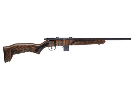 Savage Arms 96637 93R17 Minimalist Full Size 17 HMR 10+1 18" Matte Black Threaded Carbon Steel Sporter Barrel, Matte Black Carbon Steel Receiver, Boyd's Minimalist Natural Brown Laminate Stock, Right