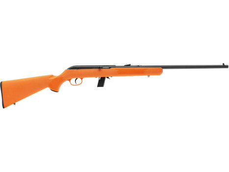 Savage Arms 40220 64 F Full Size 22 LR 10+1 21" Matte Black Carbon Steel Barrel, Matte Black Grooved Carbon Steel Receiver, Orange Fixed Synthetic Stock, Right Hand