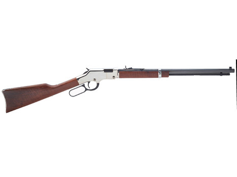 Henry H004SV Golden Boy Silver 17 HMR Caliber with 11+1 Capacity, 20" Blued Barrel, Nickel-Plated Metal Finish & American Walnut Stock Right Hand (Full Size)