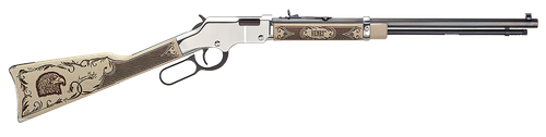 Henry H004AE Golden Boy Silver American Eagle Full Size 22 Short, 22 Long, 22 LR, 16 LR/21 Short, 20" Blued Barrel, Nickel-Plated Metal Finish & Ivory American Walnut Stock Right Hand                 