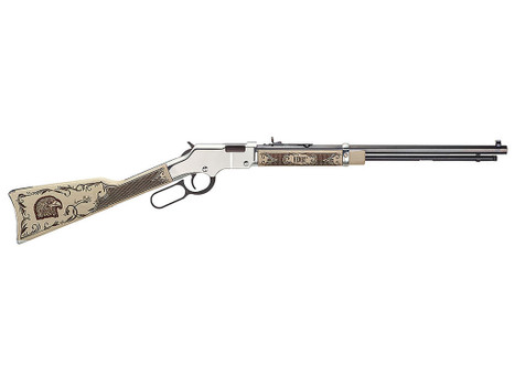 Henry H004AE Golden Boy Silver American Eagle Full Size 22 Short, 22 Long, 22 LR, 16 LR/21 Short, 20" Blued Barrel, Nickel-Plated Metal Finish & Ivory American Walnut Stock Right Hand