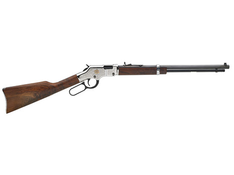 Henry H004AB Golden Boy American Beauty Full Size 22 S/L/LR, 20" Blued Octagon Barrel, Nickel-Plated Alloy Drilled & Tapped Receiver, American Walnut Fixed Stock, Right Hand