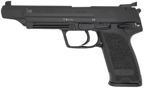 HK 81000368 USP V1 Elite 45 ACP 10+1 6.02" Stainless Stainless Steel Barrel, Black Long/Serrated Steel Slide, Black Polymer Frame, Black Polymer Grip                                                   