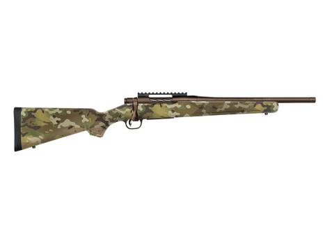 Mossberg 28277 Patriot Compact 308 Win 5+1 16.25" Patriot Brown Cerakote Threaded Bull Barrel, Patriot Brown Cerakote Steel Receiver w/Picatinny Rail, MultiCam Fixed Synthetic Stock