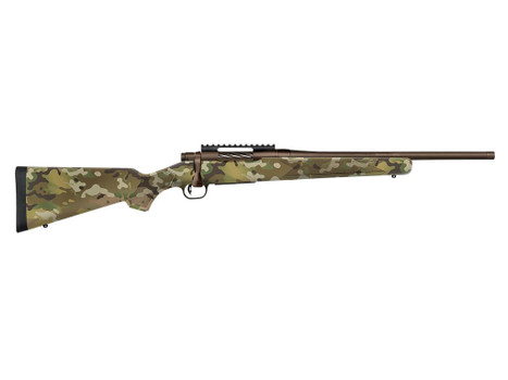 Mossberg 28278 Patriot Compact 6.5 Creedmoor 4+1 18" Patriot Brown Cerakote Threaded Bull Barrel, Patriot Brown Cerakote Steel Receiver w/Picatinny Rail, MultiCam Fixed Synthetic Stock