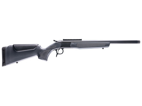 CVA CR4439 Scout 35 Whelen 1rd 22" Blued Threaded Barrel, Blued Picatinny Rail Receiver, Stealth Gray Fixed Synthetic Stock