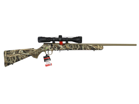 Savage Arms 96867 93 XP 17 HMR 10+1 21" Coyote Tan Cerakote Button-Rifled Barrel & Drilled & Tapped Steel Receiver, Brush Camouflage Fixed Synthetic Stock, Weaver 3-9x40mm