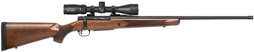 Mossberg 28237 Patriot w/Optic Full Size 6.5 PRC 4+1 24" Matte Blued Fluted Threaded Barrel, Matte Blued Drilled & Tapped Receiver, Walnut Fixed Stock, Vortex Crossfire II 3-9x40mm Scope, Right Hand  