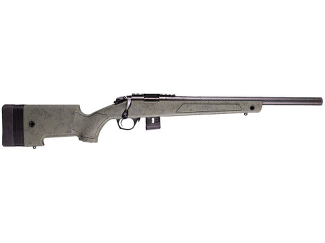 Bergara Rifles BMR008 BMR-X Carbon Fiber 22 LR 10+1 18" Carbon Fiber Threaded Barrel, Black Cerakote Picatinny Rail Steel Receiver, Adj LOP Black w/Green Webbing Synthetic Stock