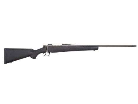 Mossberg 28259 Patriot Full Size 450 Bushmaster 4+1 20" Stainless Cerakote Fluted Threaded Barrel, Drilled & Tapped Stainless Cerakote Receiver, Black Fixed Synthetic Stock
