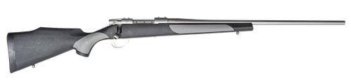 Weatherby  Vanguard Weatherguard Full Size 6.5 PRC 3+1 24" Satin Threaded Barrel, Satin Stainless Steel Drilled & Tapped Receiver, Black/Gray Weatherguard Stock                                        