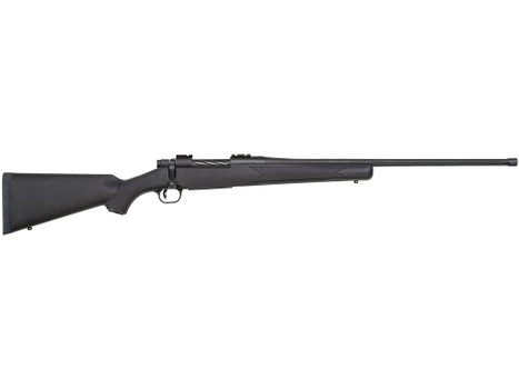 Mossberg 28248 Patriot Full Size 7mm PRC 3+1 24" Matte Blued Fluted Threaded Barrel, Drilled & Tapped Matte Blued Stainless Steel Receiver, Black Fixed Synthetic Stock