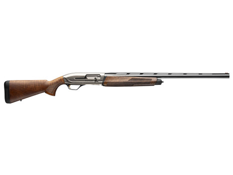 Browning 011779204 Maxus II Upland Full Size 12 Gauge Semi-Auto 3" 4, 2 3/4" Shells 28" Matte Blued Vent Rib Barrel, Satin Nickel Aluminum Receiver, Grade I Turkish Walnut Wood Stock w/Adj Shim