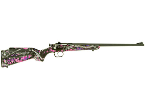 Crickett KSA2160 Youth 22 LR 1rd 16.12" Barrel & Receiver, Fixed Front/Adjustable Rear Peep Sight, Hydro Dipped Muddy Girl Synthetic Stock w/11.5" LOP, Rebounding Firing Pin Safety