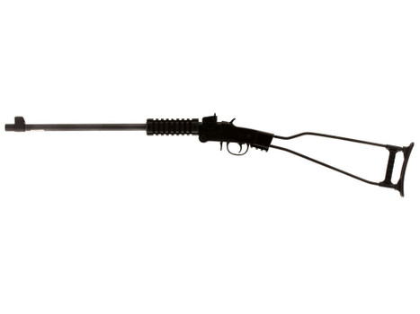 Chiappa Firearms 500145 Little Badger Full Size 17 HMR 1 Shot, 16.50" Black Cerakote Steel Threaded Barrel, Black Cerakote Quad Picatinny Receiver, Black Cerakote Underfolding Wire Frame Stock, Right