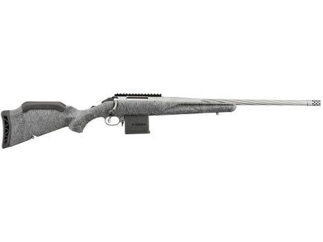 Ruger 46908 American II Full Size 204 Ruger 10+1 20" Gun Metal Gray Cerakote Spiral Fluted Threaded Barrel & Alloy Steel Receiver w/Picatinny Rail, Gray Splatter Adj LOP Synthetic Stock