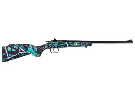 Crickett KSA2172 Youth 22 LR 1rd 16.12" Blued Barrel & Receiver, Fixed Front/Adjustable Rear Peep Sights, Muddy Girl Serenity Synthetic Stock w/11.5" LOP, Rebounding Firing Pin Safety