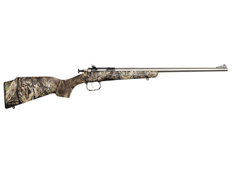 Crickett KSA2166 Youth 22 LR 1rd 16.12" Stainless Steel Barrel, Fixed Front/Adjustable Rear Peep Sights, Mossy Oak Break-Up Synthetic Stock w/11.5" LOP, Rebounding Firing Pin Safety