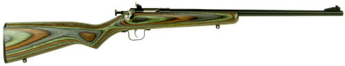 Crickett KSA2252 Youth  22 LR 1rd 16.12" Blued Barrel & Receiver, Fixed Front/Adjustable Rear Peep Sights, Camo Laminate Stock w/11.5" LOP, Rebounding Firing Pin Safety                                