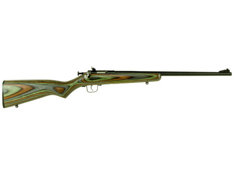 Crickett KSA2252 Youth 22 LR 1rd 16.12" Blued Barrel & Receiver, Fixed Front/Adjustable Rear Peep Sights, Camo Laminate Stock w/11.5" LOP, Rebounding Firing Pin Safety