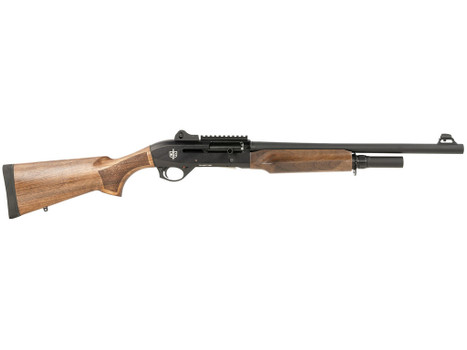 MAC 21000122 2 Tactical 12 Gauge Bolt 3" 5+1, 18.50" Black Anodized Steel Barrel, Drilled & Tapped/Picatinny Rail Black Anodized Receiver, Turkish Walnut Wood Stock