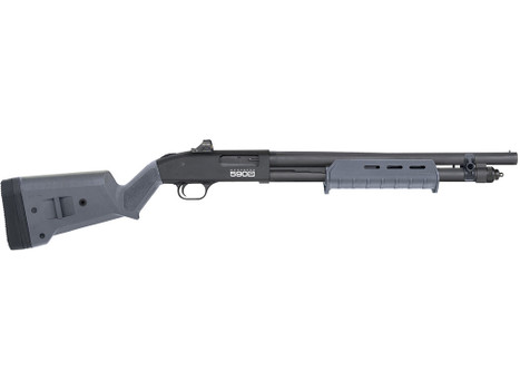 Mossberg 51606 590S w/Optic Compact 12 Gauge Pump 3" 5+1 18.50" Matte Blued Steel Barrel, Drilled & Tapped Receiver, MOE Forend, Gray Magpul SGA Adj Stock Synthetic Stock, Holosun Micro Dot