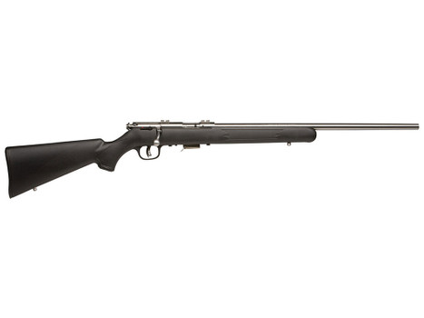 Savage Arms 91700 93 FSS Full Size 22 WMR 5+1 21" Matte Sporter Barrel, Matte Drilled & Tapped Stainless Steel Receiver, Matte Black Fixed Synthetic Stock, Right Hand