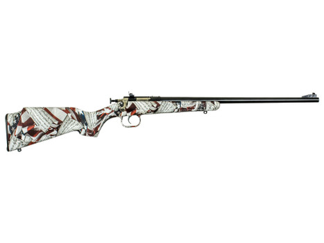 Crickett KSA2168 Youth 22 LR 1rd 16.12" Blued Barrel & Receiver, Fixed Front/Adjustable Rear Peep Sight, American Flag/Amendment Synthetic Stock w/11.5" LOP, Rebounding Firing Pin Safety