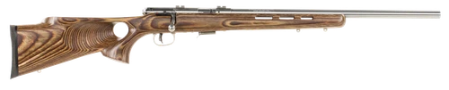 Savage Arms 96200 93R17 BTVSS Full Size 17 HMR 5+1 21" Satin Heavy Button Rifled Barrel, Satin Drilled & Tapped Stainless Steel Receiver, Natural Brown Thumbhole Laminate Stock, Right Hand            