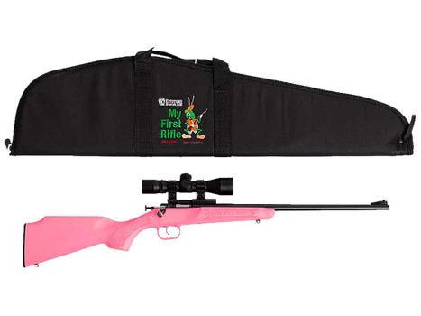 Crickett KSA2220BSC Youth Package Youth 22 LR 1rd 16.12" Blued Single Shot Barrel, Blued Stainless Steel Receiver, Pink Fixed Synthetic Stock, Right Hand