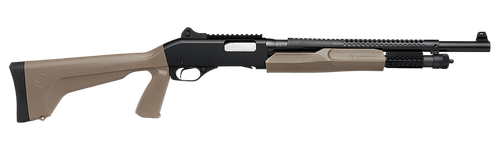 Stevens 19468 320 Security 12 Gauge Pump 5+1 18.50" Matte Black Heat Shield Barrel, Picatinny Rail Receiver, Bottom Picatinny Rail, Tactical w/Pistol Grip Flat Dark Earth Synthetic Stock, Ambidextrous