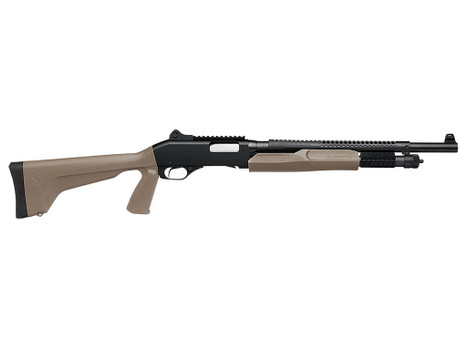 Stevens 19468 320 Security 12 Gauge Pump 5+1 18.50" Matte Black Heat Shield Barrel, Picatinny Rail Receiver, Bottom Picatinny Rail, Tactical w/Pistol Grip Flat Dark Earth Synthetic Stock, Ambidextrous