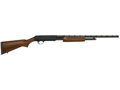 Mossberg 50104 500 All Purpose Full Size 410 Gauge Pump 3" 5+1 24" Blued Vent Rib Barrel, Blued Integral Scope Mount Steel Receiver, Fixed Hardwood Stock, Right Hand