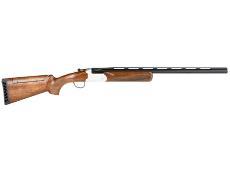 Stevens 23224 555 Compact Trap 12 Gauge 3" 1rd 26" Black Semi-Gloss Vent Rib Barrel, Silver Oiled Turkish Walnut Fixed Adjustable Comb Stock Ambidextrous Hand