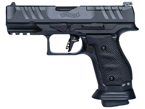 Walther Arms 2896991 PDP Pro Compact Frame 9mm Luger 18+1 4" Black Steel Barrel, Black Optic Cut/Serrated Steel Slide, Black Steel Frame w/Picatinny Rail, Textured Wraparound Grip