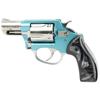 Charter Arms 53879 Undercover Lite Blue Diamond 38 Special 5rd 2" Hi-Polished Stainless Barrel/Cylinder, Aluminum Frame w/Blue Diamond Finish, Finger Grooved Black Rubber Grip                         