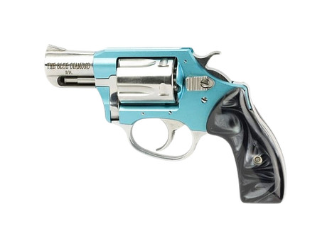 Charter Arms 53879 Undercover Lite Blue Diamond 38 Special 5rd 2" Hi-Polished Stainless Barrel/Cylinder, Aluminum Frame w/Blue Diamond Finish, Finger Grooved Black Rubber Grip