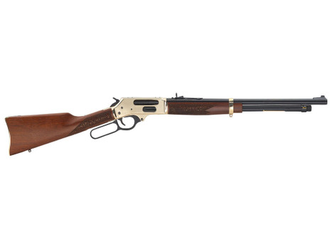 Henry H024410 Side Gate Full Size Frame 410 Gauge 5+1, 2.5" Chamber 19.80" Blued Steel Barrel, Polished Brass Steel Receiver, American Walnut Wood Stock
