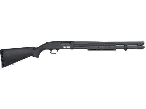 Mossberg 51604 590S 12 Gauge Pump 3" 13+1 20" Matte Blued Steel Barrel, Matte Blued Optic Ready Receiver, Fixed Black Synthetic Stock, Right Hand
