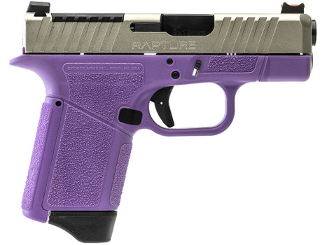 Gforce Arms GF932512PUN Rapture Sub-Compact Frame 9mm Luger 12+1 3.25" Black Steel Barrel, Nickel Steel Optic Cut/Serrated Slide, Purple Cerakote Polymer Frame, Shield RMSc/RMR Footprint