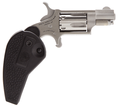 North American Arms 22LRHG Mini-Revolver  22 LR 5 Shot 1.13" Stainless Barrel, Frame & Cylinder, Black Synthetic Holster Grip, Exposed Hammer                                                           