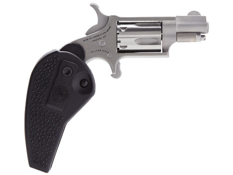 North American Arms 22LRHG Mini-Revolver 22 LR 5 Shot 1.13" Stainless Barrel, Frame & Cylinder, Black Synthetic Holster Grip, Exposed Hammer