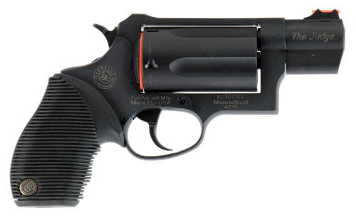 Taurus 2441031TC Judge Public Defender Small Frame 45 Colt (LC) 410 Bore 5rd 2" Matte Black Oxide Steel Barrel, Cylinder & Frame, Black Ribber Grip, Transfer Bar Safety, Exposed Hammer                