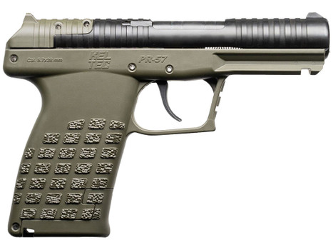 Kel-Tec PR57GRN PR57 Compact Frame 5.7x28mm 20+1 4" Black Steel Barrel, OD Green Optic Ready/Serrated Slide, OD Green Textured Grip