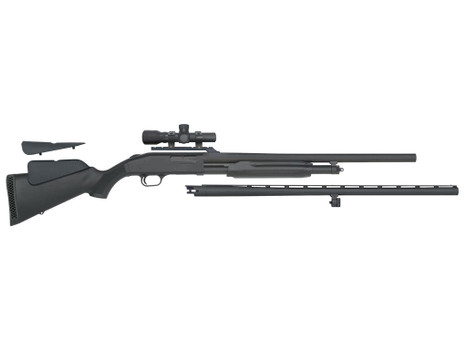 Mossberg 58244 500 Field/Deer 12 Gauge 5+1 3" 28" Vent Rib/24" Slugster Barrels, Blued Metal Finish, Synthetic Dual Comb Stock, Includes Accu-Set Chokes & 2.5x20mm Scope