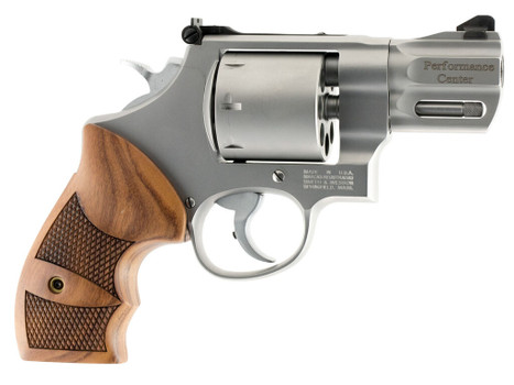Smith & Wesson 170133 Performance Center Model 627 38 S&W Spl +P, 357 Mag 8rd 2.63" Stainless Steel Barrel & Cylinder Matte Silver Stainless Steel Frame with Wood Grip