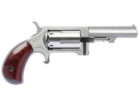 North American Arms SW250 Sidewinder Small Frame 22 WMR 5 Shot 2.50" Stainless Steel Barrel, Frame & Cylinder, Rosewood Birdshead Grip Exposed Hammer