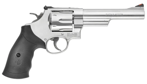 Smith & Wesson 163606 Model 629  44 Rem Mag or 44 S&W Spl Stainless Steel 6" Barrel & 6rd Cylinder, Satin Stainless Steel N-Frame,  Red Ramp Front/White Outline Rear Sights                            